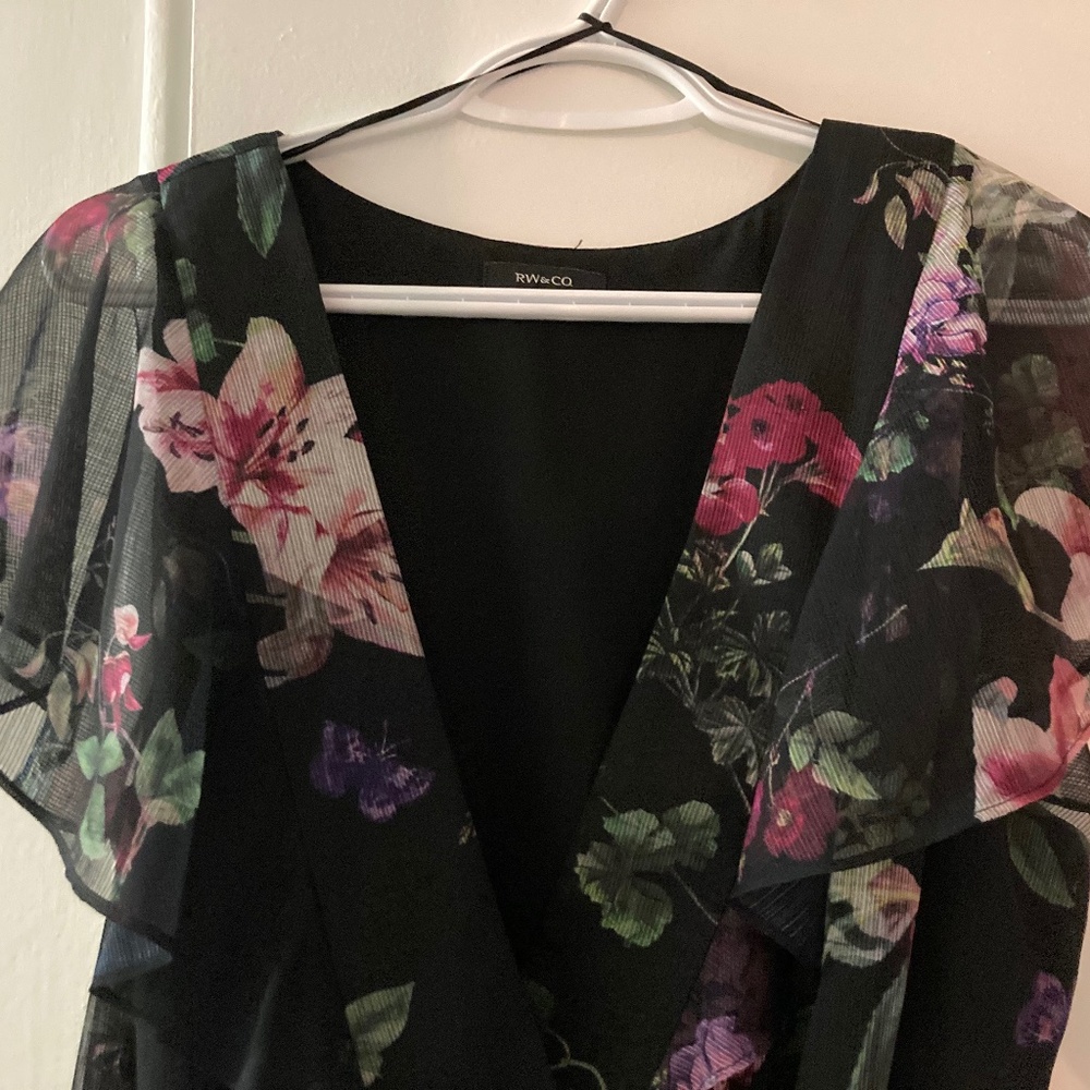 floral high low wrap dress